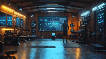 Futuristic Gym with Smart Equipment for Professionals