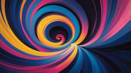 Abstract art ,Vivid Color Swirls and Silhouetted Figures in Dynamic Art