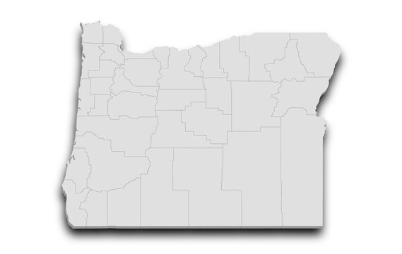 recommend clip art: 3d Map of Oregon state with color. United State of America, US, United State