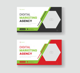 Corporate business and digital marketing youtube thumbnail or web banner template