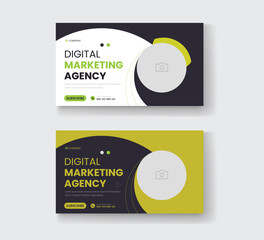 Corporate business and digital marketing youtube thumbnail or web banner template