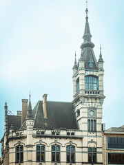 Antique building view in Charleroi, Belgium