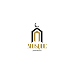 mosque logo simple and elegant design vector
