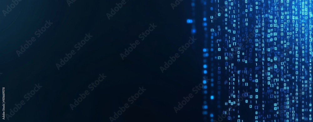 Poster data flowing in tunnel shape, analytics and information processing concept on wide web