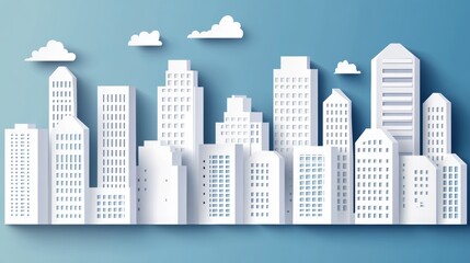 Obraz premium Background of gray cityscape. Monochrome urban landscape with street. Modern architectural panorama.