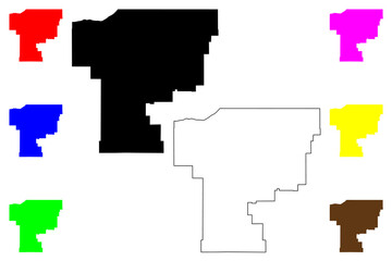 Umatilla County, Oregon State (U.S. county, United States of America, USA, U.S., US) map vector illustration, scribble sketch Umatilla map