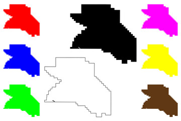 Washington County, Oregon State (U.S. county, United States of America, USA, U.S., US) map vector illustration, scribble sketch Washington map