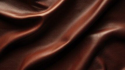 Soft, rich brown leather texture with elegant folds and creases. Perfect for backgrounds in design projects and fashion applications.