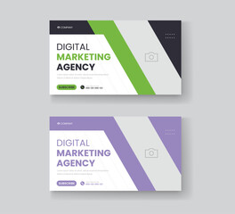 Corporate business and digital marketing youtube thumbnail or web banner template