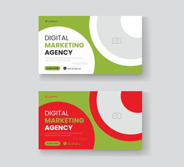 Corporate business and digital marketing youtube thumbnail or web banner template