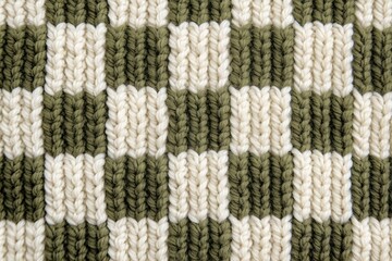 Fototapeta premium Checkered pattern knitted wool clothing knitwear knitting.