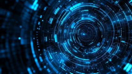 Obraz premium User interface for futuristic digital HUDs with radar and various technology elements, developed as part of the business communication innovation concept.