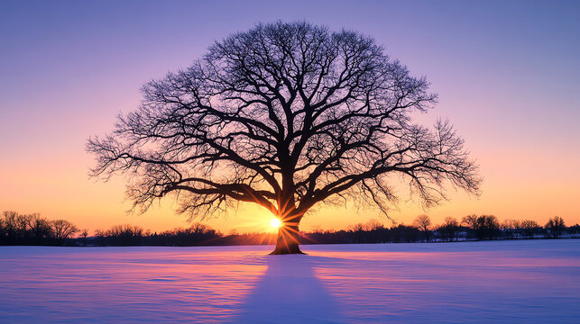 winter tree, AI generated