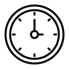 Clock Time Simple Icon Outline Style, Editable Stroke Icon.