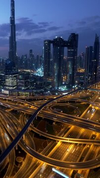 Experience the Stunning Aerial View of Dubais Cityscape Captured Beautifully at Twilight