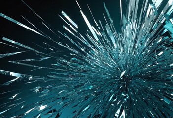 Fototapeta premium Abstract shattered glass effect with sharp, angular shapes, creating a dynamic and high-energy background with a sense of fragmentation and chaos. Ai generated image.