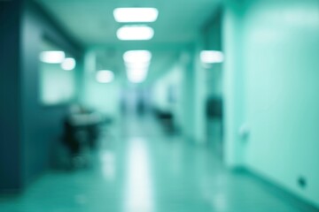 Fototapeta premium Blurry image architecture corridor hospital.
