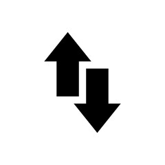 Up down arrow icon isolated on white background. Upward downward arrows sign symbol