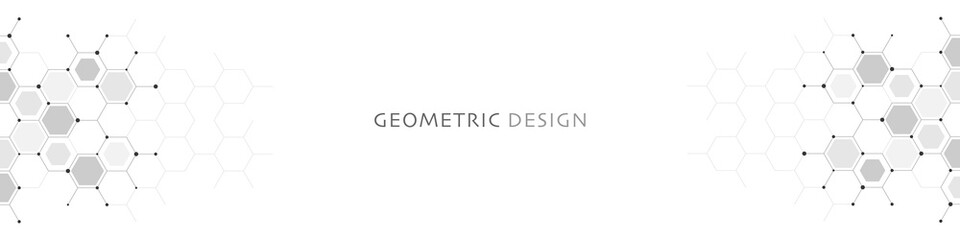 Abstract geometric background with hexagons shape pattern for banner or website header template