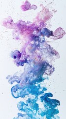 Fototapeta premium Swirling clouds of vibrant purple and blue ink create a mesmerizing abstract art piece, evoking creativity and imagination.