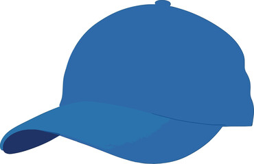 Blue baseball cap flat vector icon illustration logo clipart
