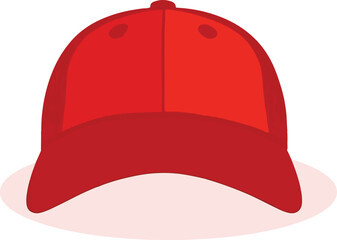Baseball cap front view flat vector illustration clipart