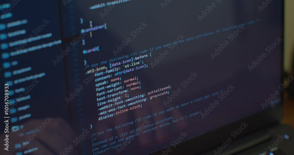 Wall mural html web page code scrolling.