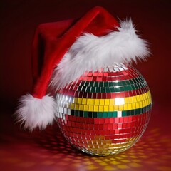 christmas ball with santa hat