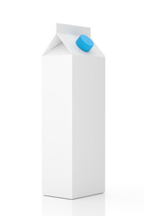 White Milk Box Carton Mockup - 3D Illustration Render