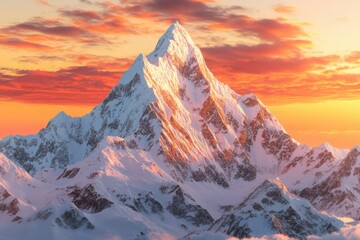 Obraz premium Mountain peak at sunrise