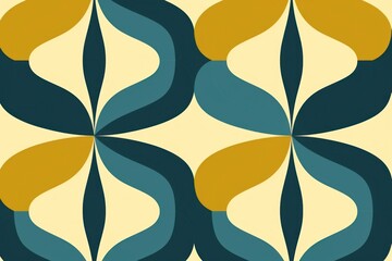 Fototapeta premium Symmetric curved pattern yellow art backgrounds.