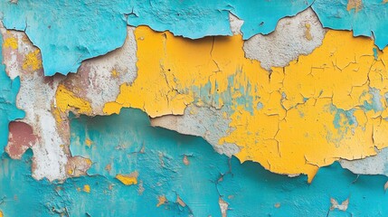 Obraz premium Colorful Peeling Paint Texture Close-Up