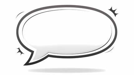 Fototapeta premium Minimalist speech bubble featuring a bold outline and white interior.