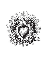 Sacred heart of Jesus Illustration Christian religious vector