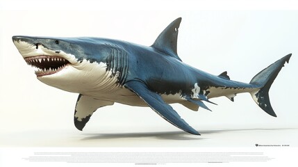 megalodon shark with sharp teeth