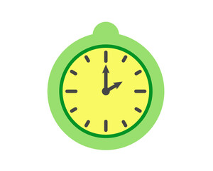 Summer clock icon design with lemon. Fruit icons of time.