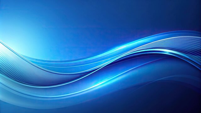 Abstract blue gradient swoosh background with leading lines, ideal for copy space