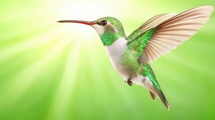 Obraz premium A hummingbird is flying in the air