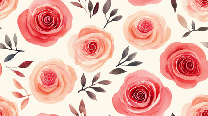 Beautiful watercolor roses in soft pink shades, perfect for romantic designs and elegant backgrounds.