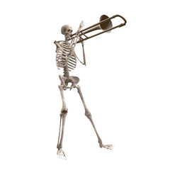 Skeleton playing music 