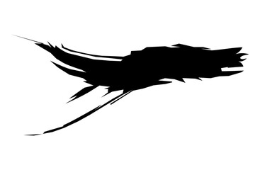 Black ink brush stroke textured isolated. Artistic brush strokes vector.