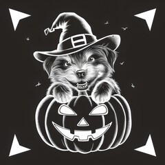 halloween witch with a pumpkin