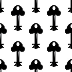 Vector key icon isolated on white background. Key icon. Lock or unlock sign. Padlock. Lock symbol. Unblock. Password icon. Access sign. Private access. Logo template. Safety symbol. Door key.