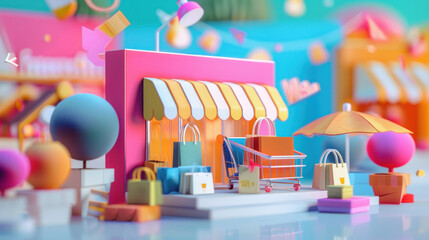 A vibrant e-commerce startup preparing for a product launch, with marketing strategies, social media integration, and digital tools visible in the background.
