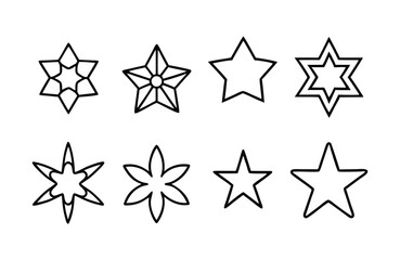 Vibrant 3D Geometric Star Icon Set
