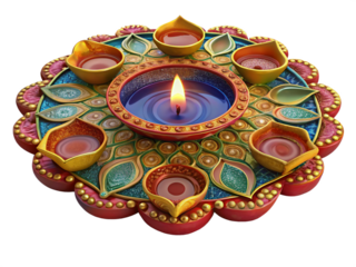 Golden Diya Lighting Up Diwali Festivities