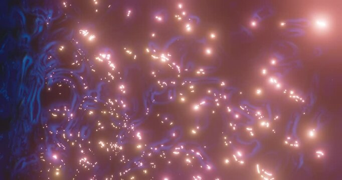 abstract render of galaxies in the universe floating and interacting, space time concept, sci fi and space travel
