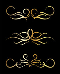 Calligraphic ornamental element collection art