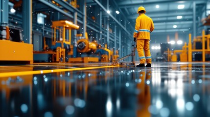 Dynamic Marine Machinery Worker in Action