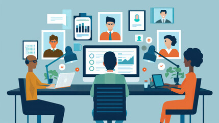 A virtual team management workshop where leaders learn best practices for motivating, engaging, and managing remote teams across different time zones.